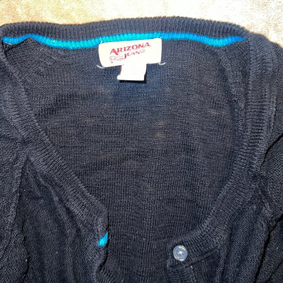 Arizona Small Black Cardigan Button Knit Long Sleeves C03 - Picture 2 of 5
